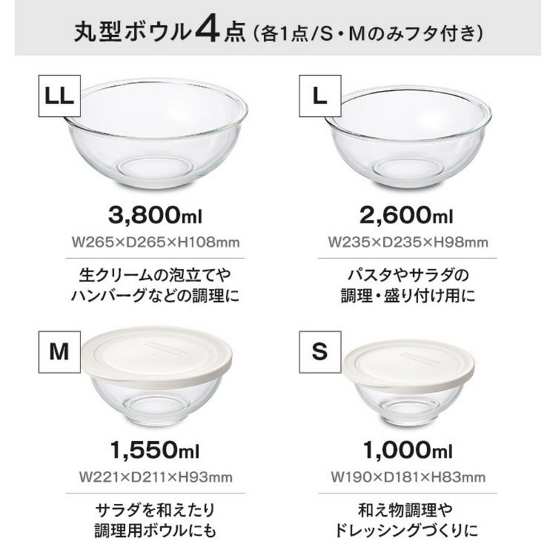 耐熱ガラス容器 12点セット TGS-12S