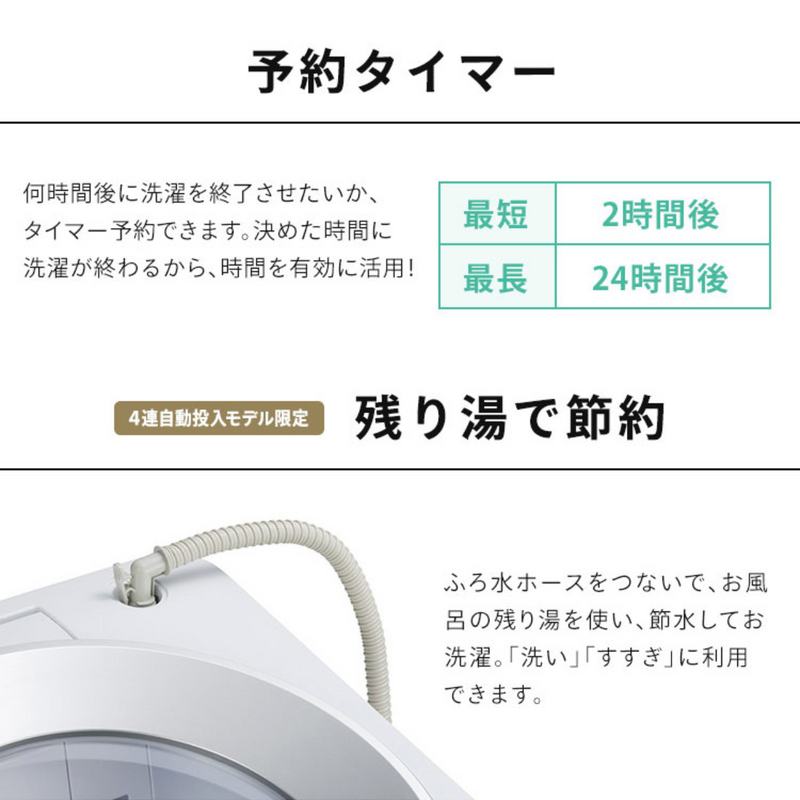 【アイリスオーヤマ】<br>洗濯機　4連自動投入モデル　TCW-80A01-W