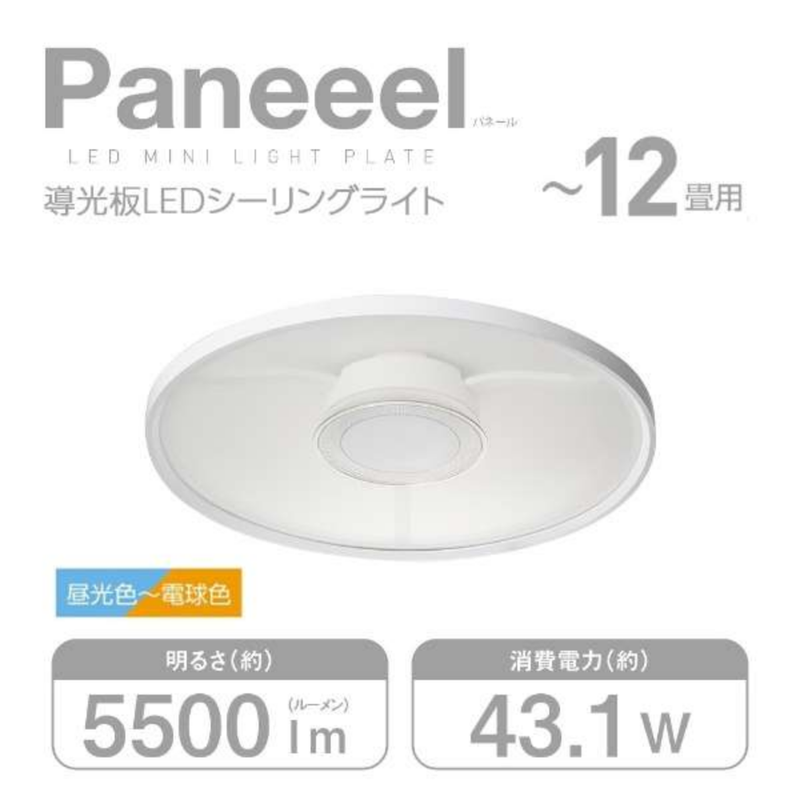 【在庫限りの大特価！】<br>導光板LEDシーリングライト Luminous LED（ルミナスＬＥＤ） RGC-Y12DS [12畳 /昼光色～電球色 /リモコン付属]