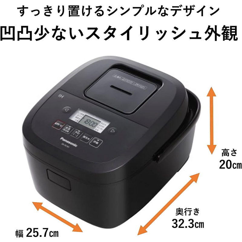 【Panasonic】<br>IHジャー炊飯器　ブラック<br>SR-FE101-K