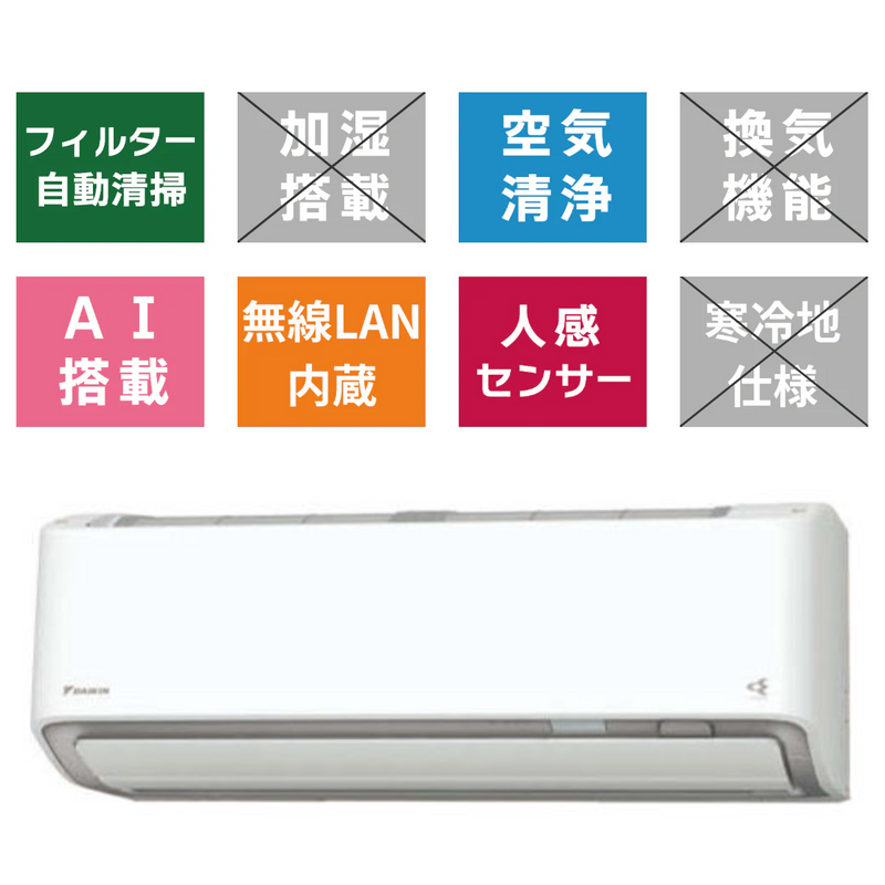 ダイキン AXシリーズ 12畳<br>AI快適自動運転を搭載。除湿・クリーンなどの機能も充実。