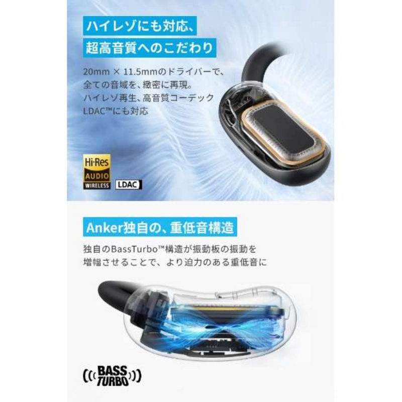 Anker Soundcore AeroFit 2<br>完全ワイヤレスイヤホン<br> A3874N