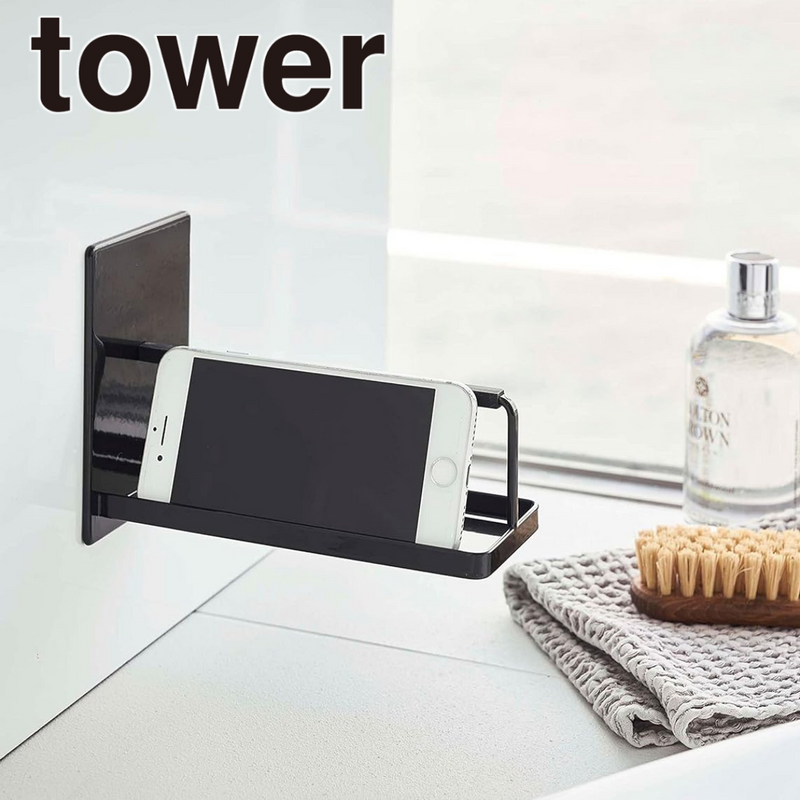 【tower】マグネットバスルームスマートフォンスタンド<br>山崎実業 4972/4973