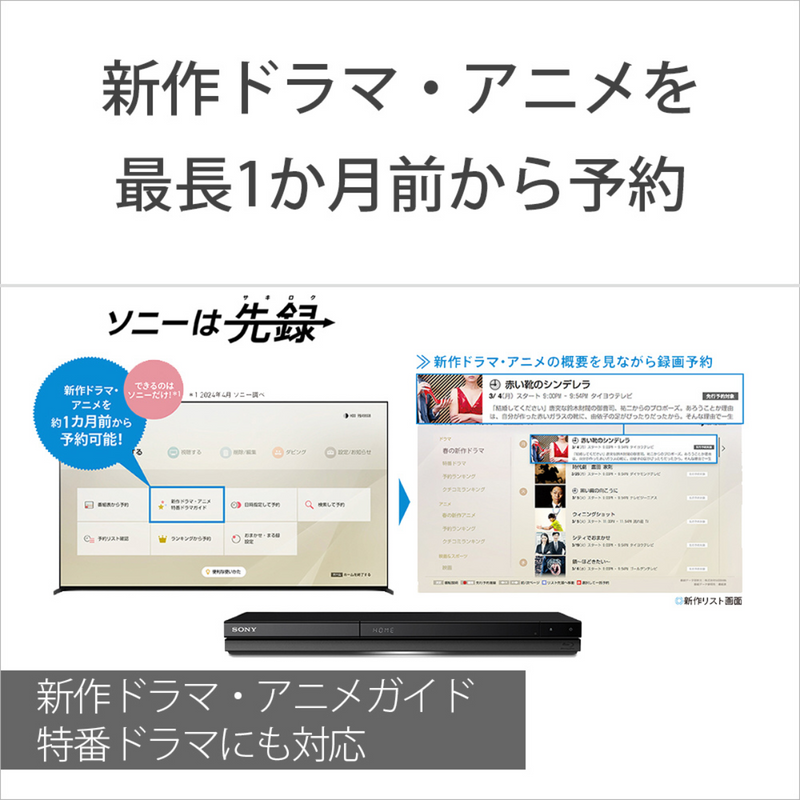 【SONY】<br>ブルーレイディスクレコーダー＜1000GB (1TB) ＞ | BDZ-ZW1900