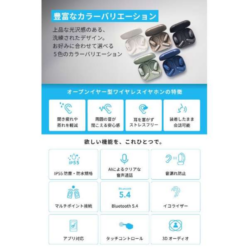Anker Soundcore AeroFit 2<br>完全ワイヤレスイヤホン<br> A3874N