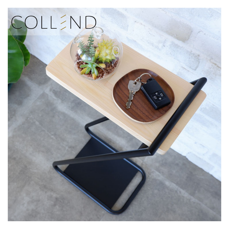 【 COLLEND 】お客様組立商品<br>アイアンレッグサイドテーブル High<br>ナチュラル(ILST-H-NA)・ダークブラウン(ILST-H-DB)