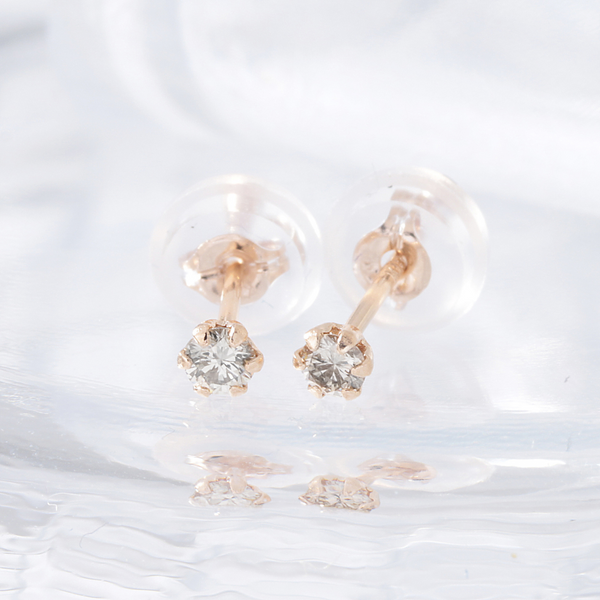 【 ダイヤモンドピアス 】<br>18Ｋピンクゴールド  0.1ct ｜DVTFN10PGD