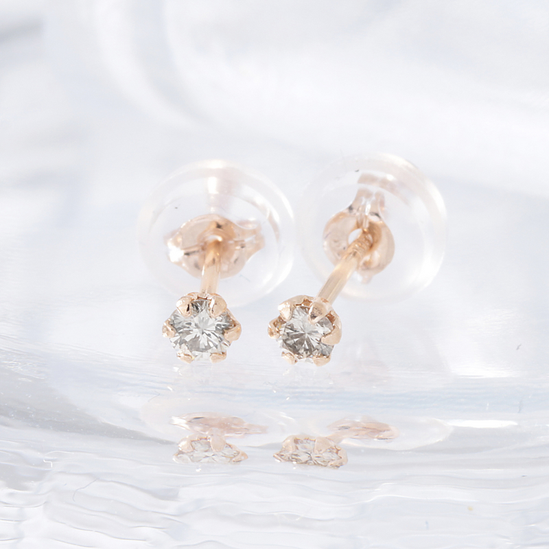 【 ダイヤモンドピアス 】<br>18Ｋピンクゴールド  0.1ct ｜DVTFN10PGD