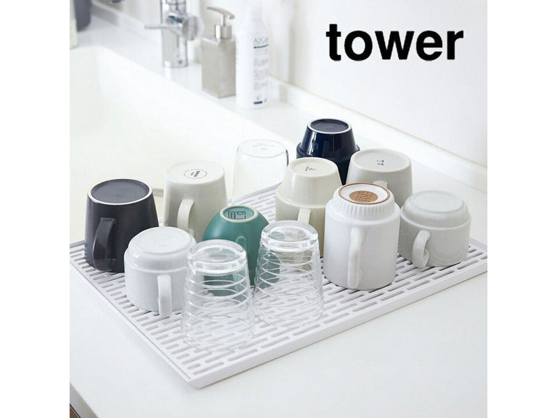 【ブラック完売】【tower】ワイドグラス&マグスタンド　山崎実業　3328/3329