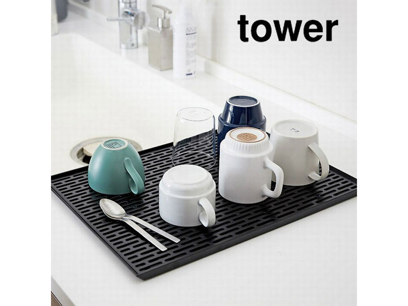 【ブラック完売】【tower】ワイドグラス&マグスタンド　山崎実業　3328/3329