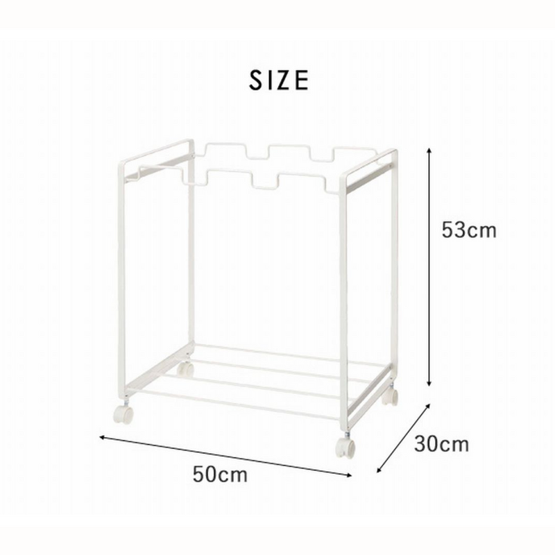 【tower】分別ダストワゴン 3分別 ホワイト ブラック 山崎実業 2272/2273