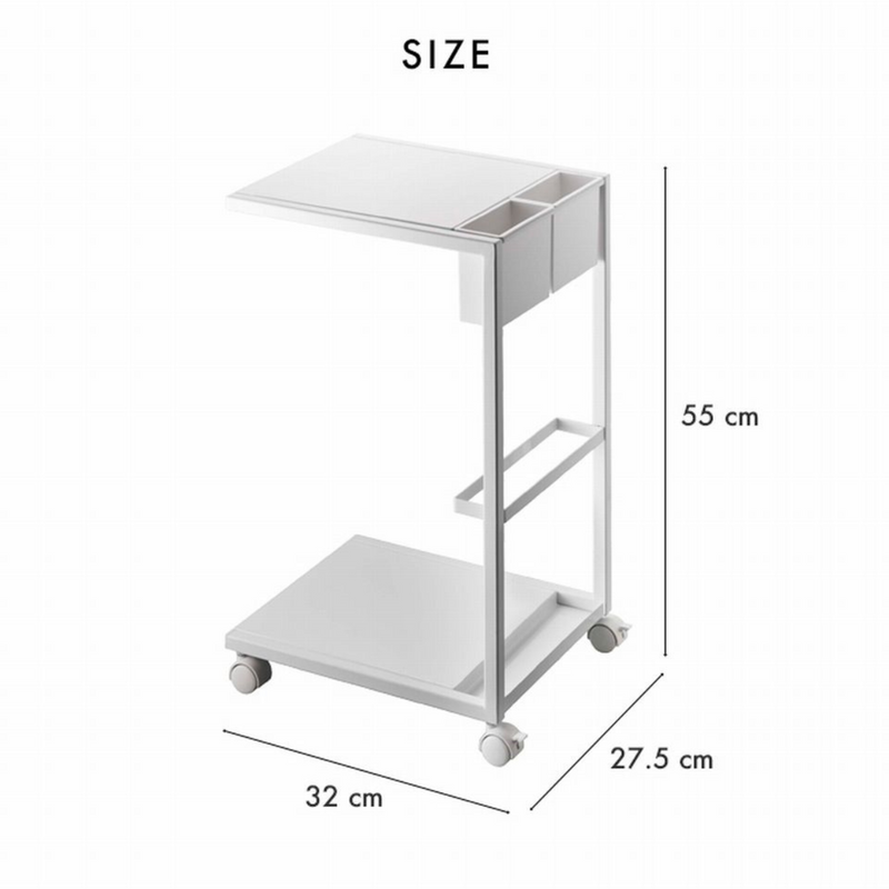 【tower】サイドテーブルワゴン ホワイト ブラック 山崎実業 7155/7156